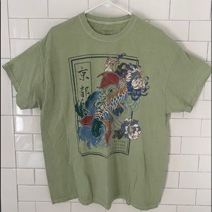 UO Oversized Sage Koi Fish Tee